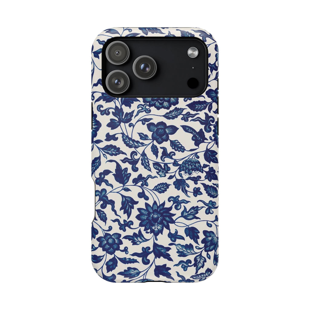 Blue Floral Magsafe Phone Case
