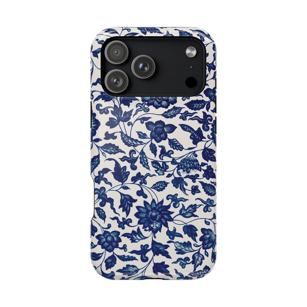 Blue Floral Magsafe Phone Case